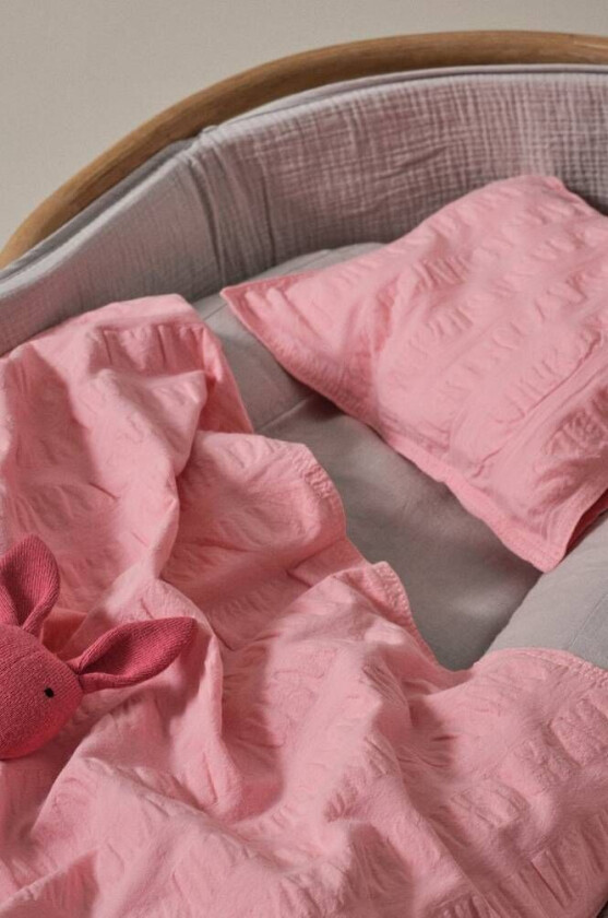 BABY sengesett vogn/vugge - økologisk Bubbelgumsrosa