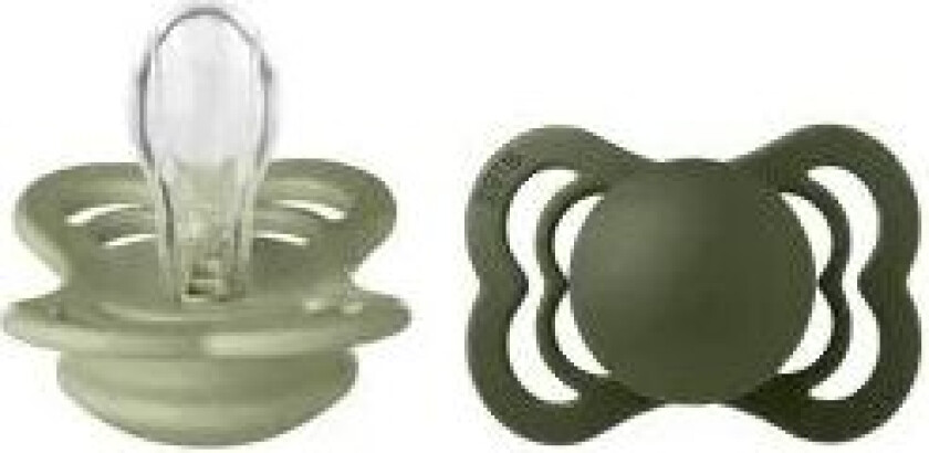 Bibs Supreme Smokk 2-Pk Silicone, Sage/hunter Green Str.2