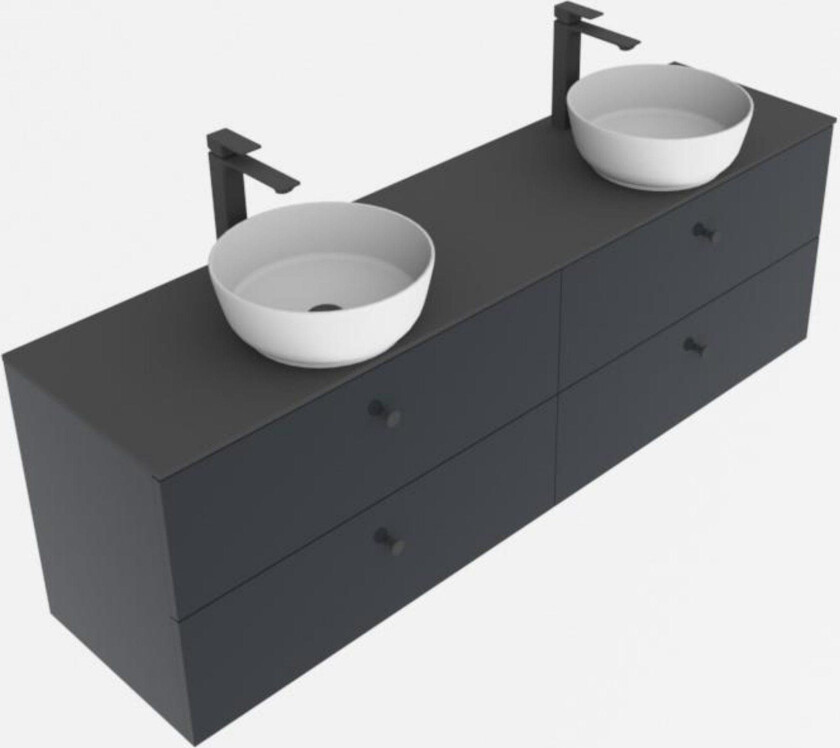 VikingBad Mie Servantskap slett - Mørk Grå