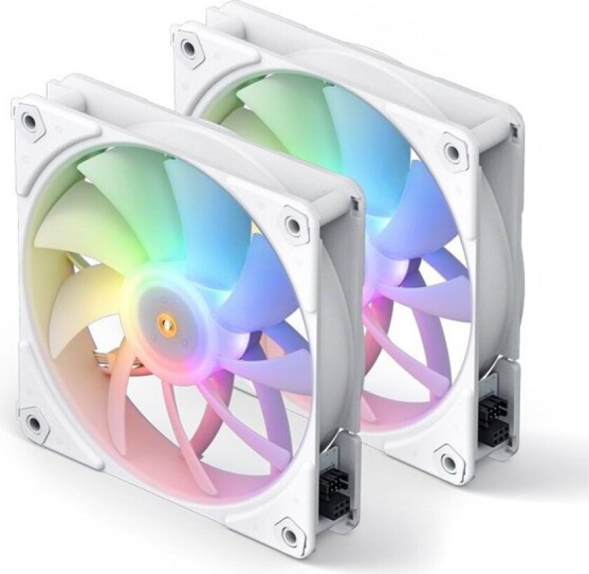 ZF120 fan PWM-ARGB 2-Pack - 120mm - Kabinettvifte - 120mm - Hvit med RGB-lys - 29 dBA