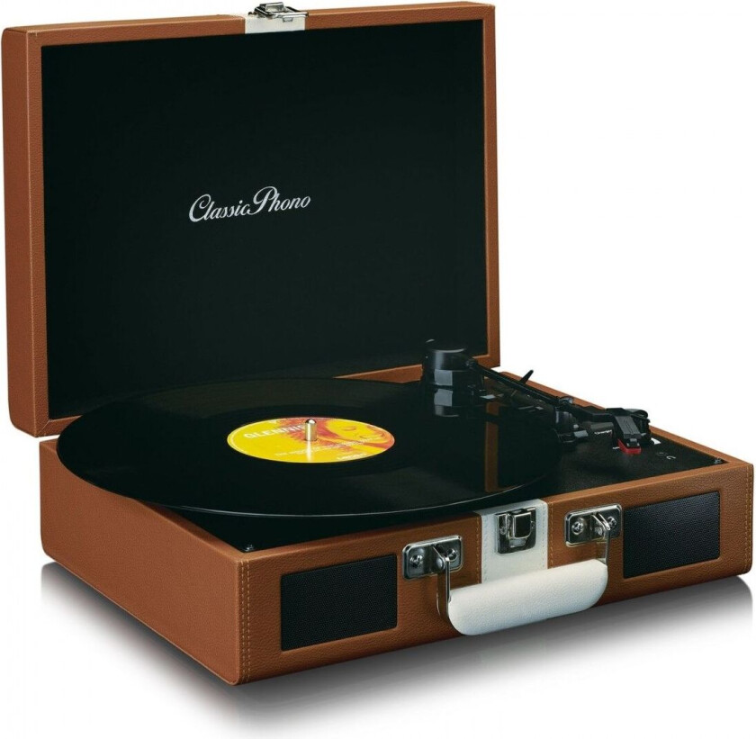 Classic Phono TT-120 - Dreieskive - bærbar - 2 x 2 watt - hvit, brun