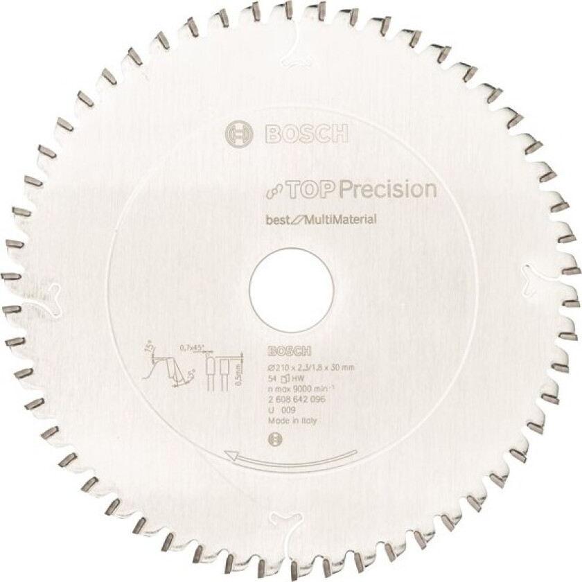 Sirkelsagblad Top Precision Best for Multi Material 210 x 30 x 2,3 mm, 54