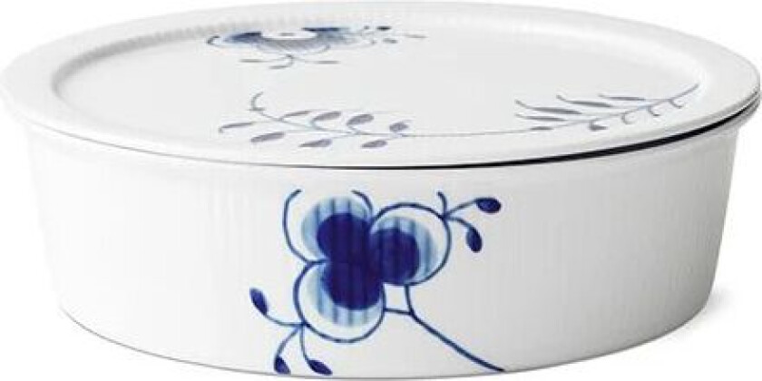 Blue Fluted Mega skål med lock 145 cl