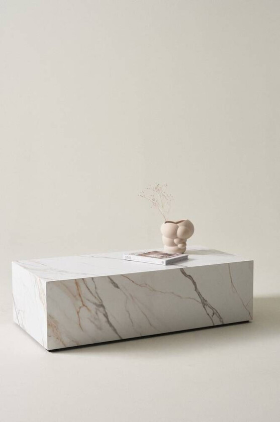 sofabord 60x120 cm Matt hvit hvit