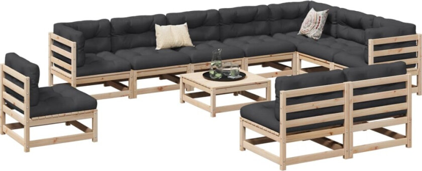 Hagesofasett 11 deler heltre furu