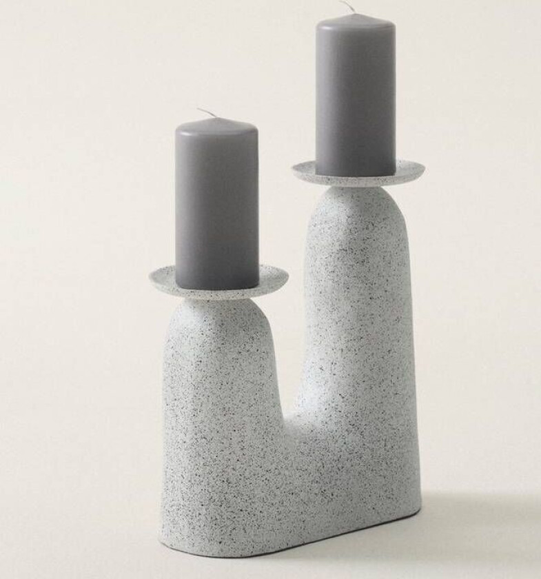 BUILDER lysestake Hvit/prikkete