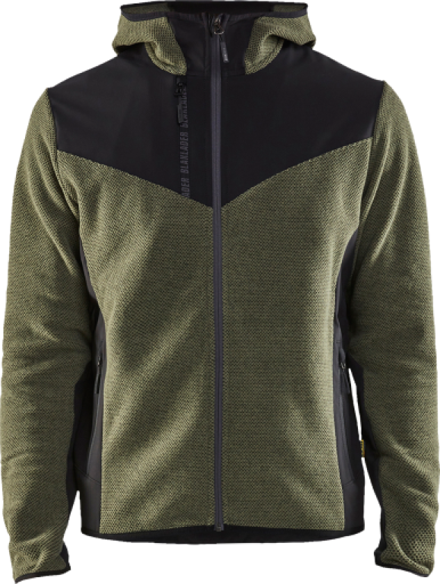 STRIKKET JAKKE, GRØNN/SORT 2XL HØSTGRØNN/SORT