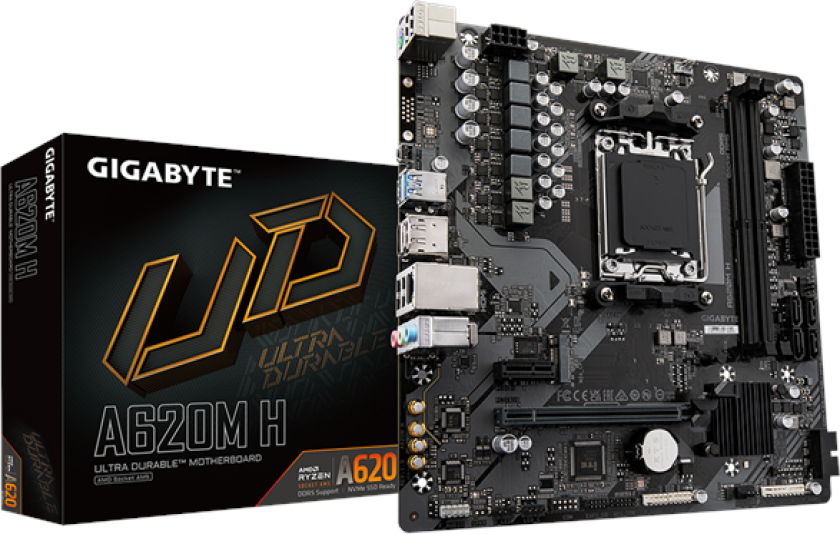 A620M H Hovedkort - AMD A620 - AMD AM5 socket - DDR5 RAM - Micro-ATX