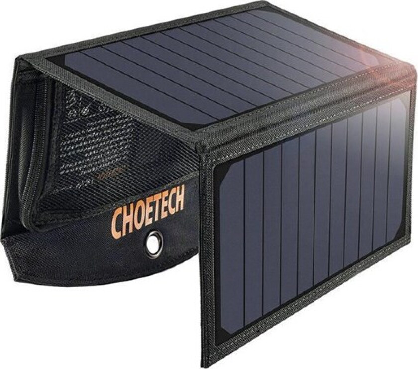 Foldable solar charger SC001 19W 2xUSB (black) Nødlader - Svart - 10000 mAh