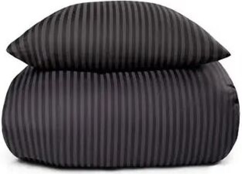 Sengetøy i 100% bomullssateng - 140x220 cm - Antrasittgrå ensfarget sengesett -