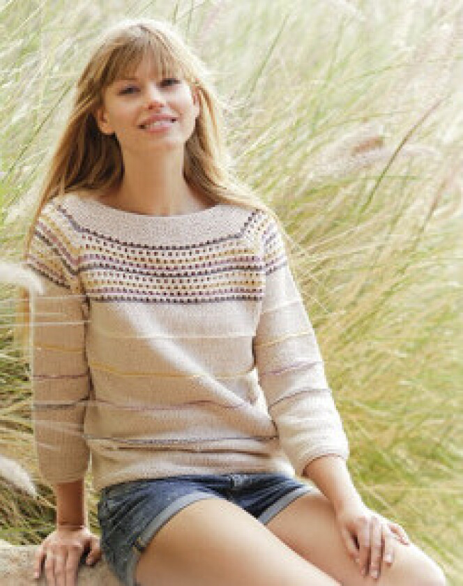 Freja by DROPS Design - Stripet Genser Strikkeoppskrift str. S - XXXL - XXX-Large