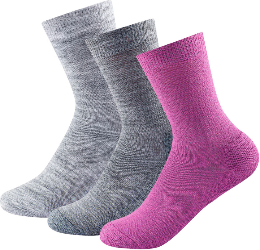 Daily Merino Medium Sock 3pk Dame A/Anemone Mix 36-40