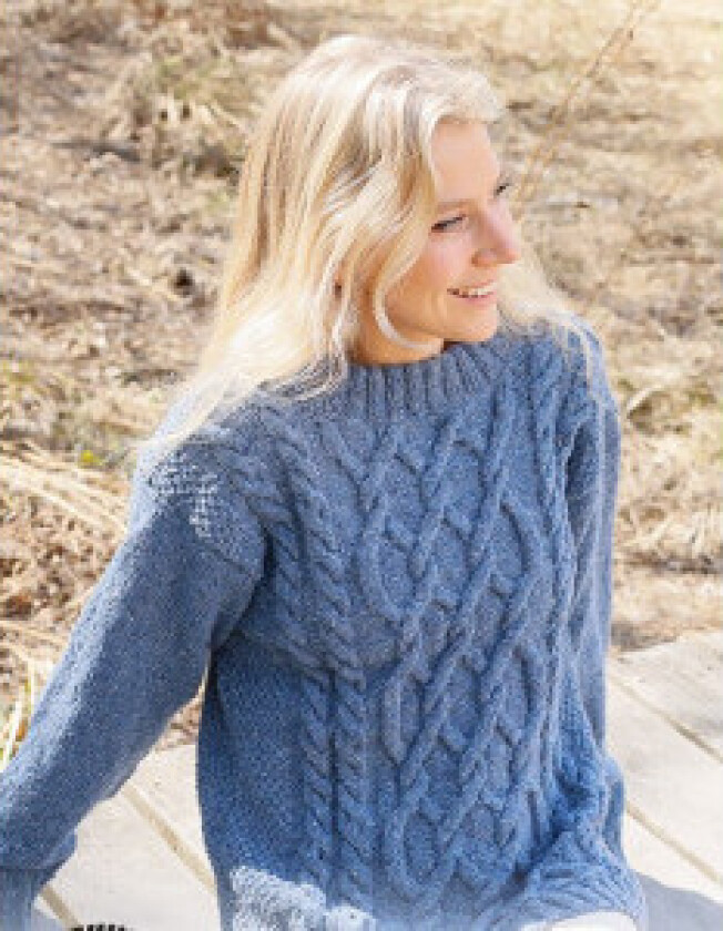 Blue Diamond by DROPS Design - Genser Strikkeoppskrift str. S - XXXL - XXX-Large