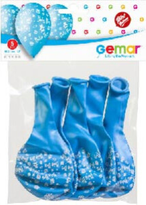 Ballonger Baby Boy Lyseblå Ø29cm - 5 stk