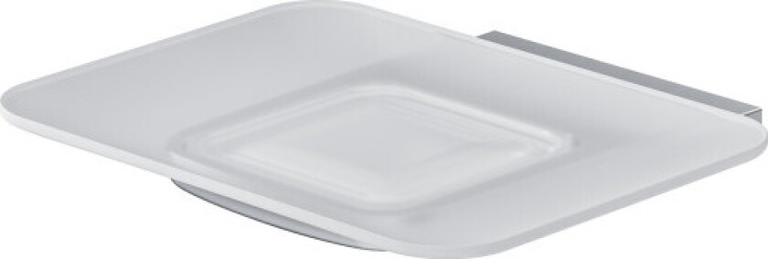 Gem såpeskål, hvit/krom