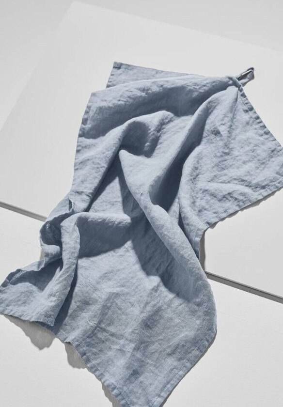 Frank kjøkkenhåndkle i fransk lin Blå tåke