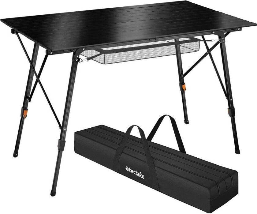 Campingbord Bastian Høydejusterbar og sammenleggbar - svart