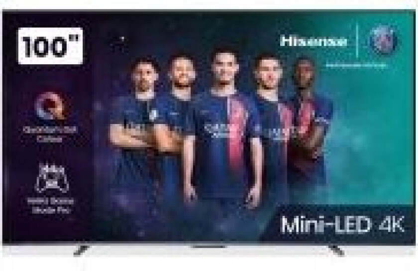 100U7KQ - 100 Diagonal klasse U7KQ Series LED-bagbelyst LCD TV - QLED - Smart TV - VIDAA - 4K UHD (2160p) 3840 x 2160 - HDR - Quantum Dot, Mini-LED - metall sort