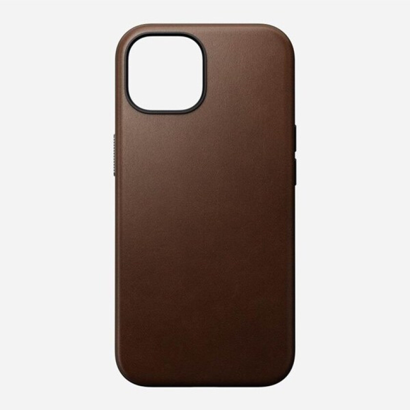 iPhone 15 Modern Leather Deksel - MagSafe Kompatibel - Brun