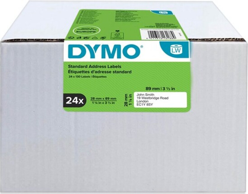 Dymo Etiketter Adresse 89 X 28mm 24- Pakke