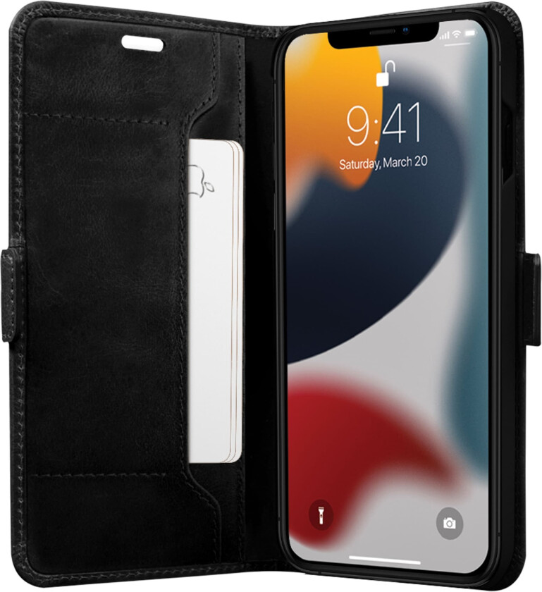 iPhone 13 dbramante1928 Copenhagen Slim Ekte Skinn Deksel med Lommebok - Svart
