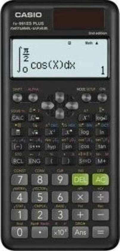 Bilde av FX-991ES PLUS 2, lomme, vitenskapelig, 12 sifre, solenergi, svart