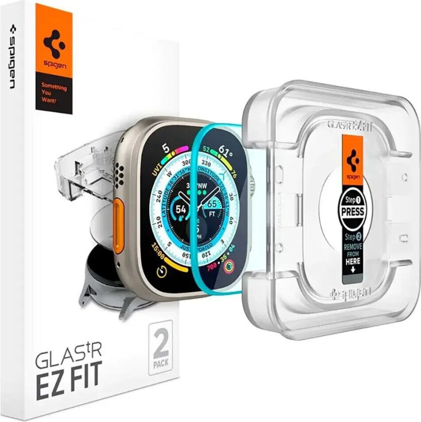 Apple Watch Ultra 1 / 2 (49mm) EZ Fit GLAS.tR Skjermbeskytter - 2 stk - Gjennomsiktig