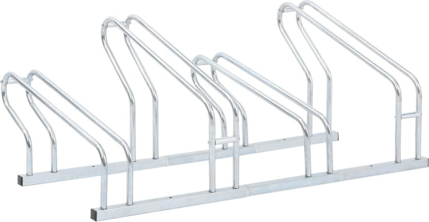 Sykkelstativ for 4 sykler gulv frittstående galvanisert stål