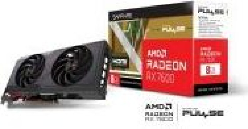 Sapphire Pulse Radeon RX 7600 - Grafikkort - Radeon RX 7600 - 8 GB GDDR6 - PCIe 4.0 x8 - HDMI, 3 x DisplayPort