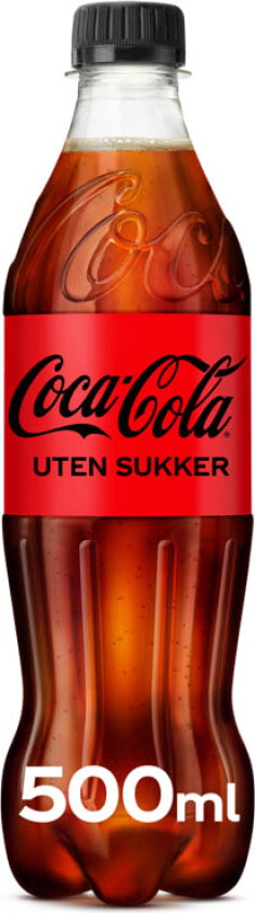 Coca-Cola u/Sukker 0,5l flaske