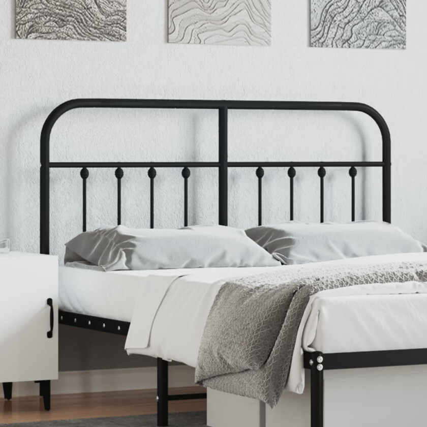 Sengegavl i metall svart 150 cm