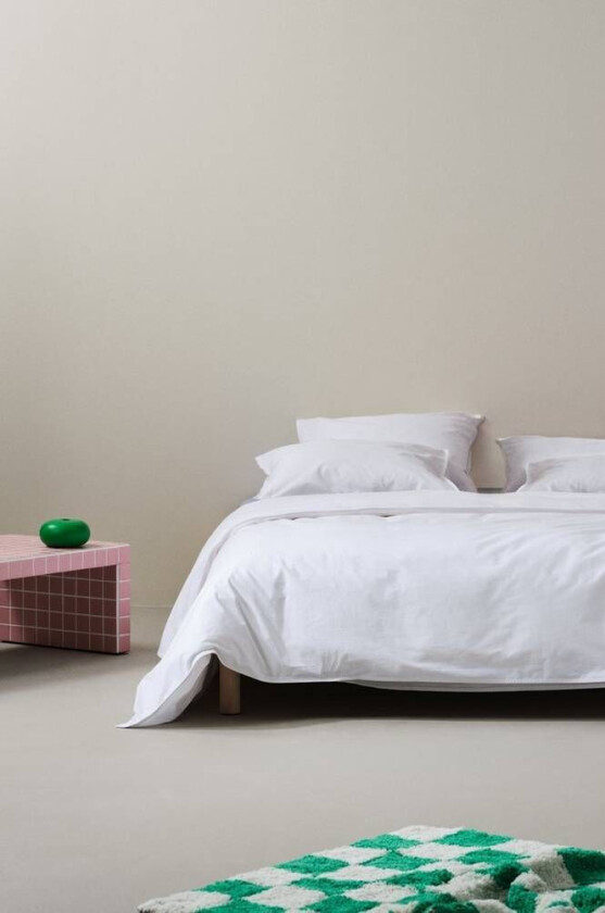 sengesett dobbeltseng - økologisk Matt hvit hvit