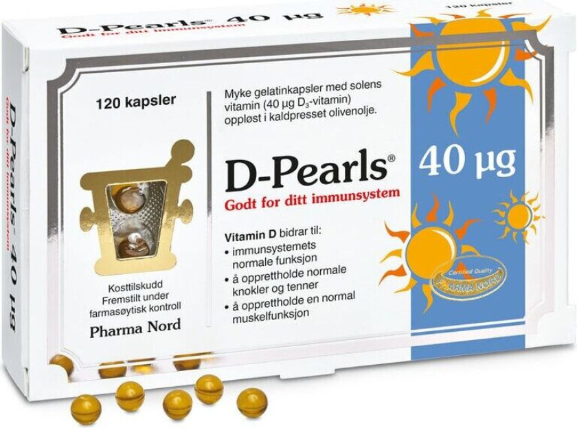 Bio-D-Pearls 40 µg, 120 tabletter