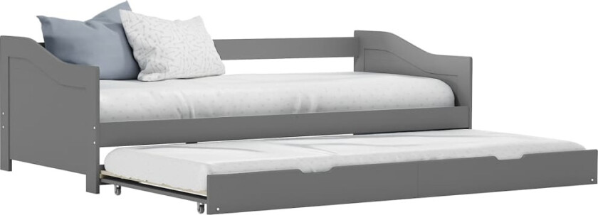 Sovesofa uttrekkbar ramme furu 90x200 cm - grå