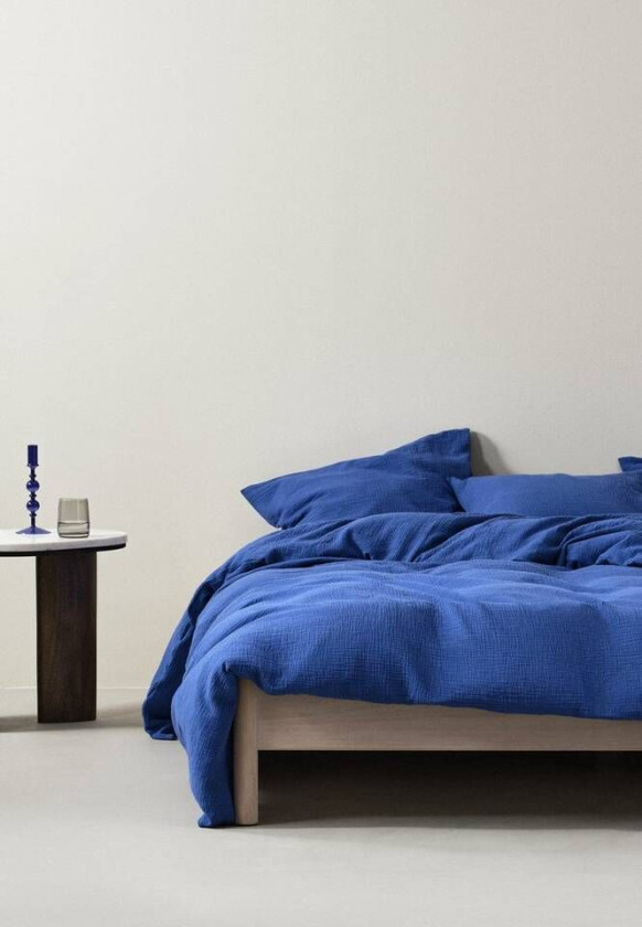 TOM sengesett dobbeltseng - økologisk Koboltblå