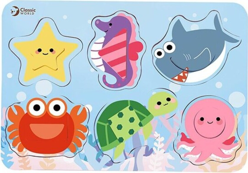 Wooden Puzzle Ocean Animals 13pc. Tre