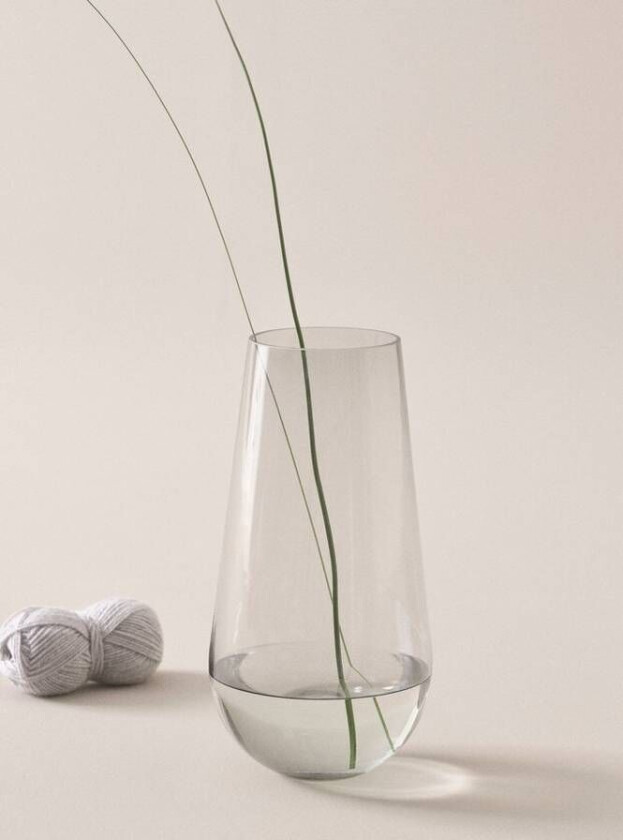 glassvase - høyde 36 cm Grå