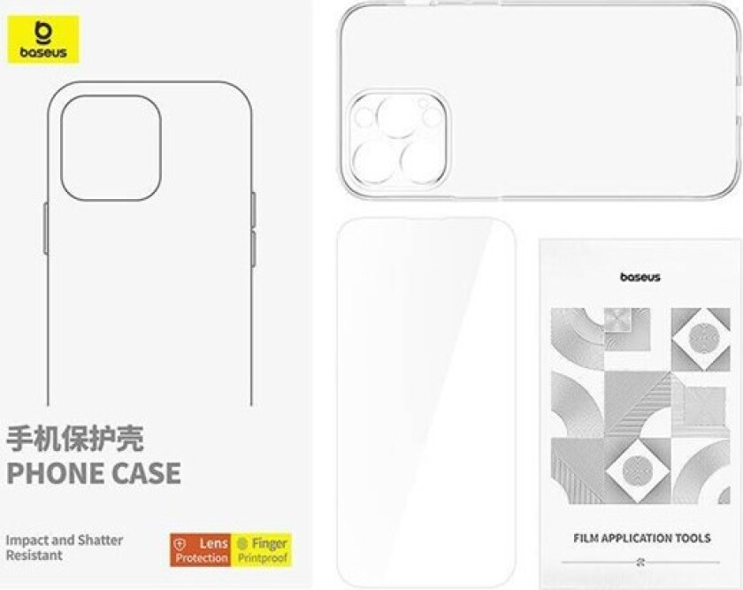 Clear Case iPhone 14 Pro + tempered glass