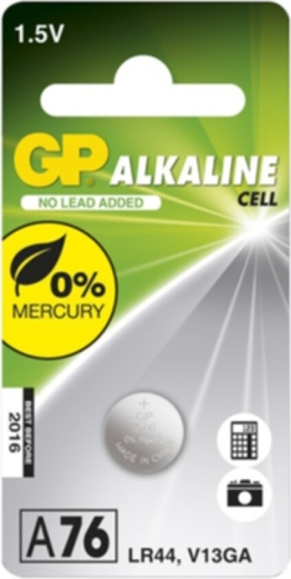 GP 76A-C1 / LR44 / LR1154 / AG13