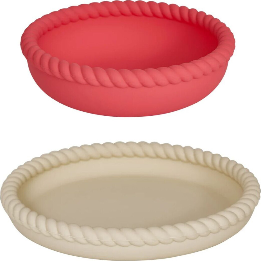 Mellow tallerken og skål Vanilla-CherryRed