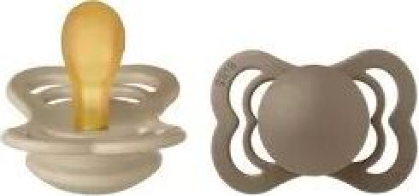 Pacifier Supreme Latex Vanilla/Dark Oak Size 1 2pcs