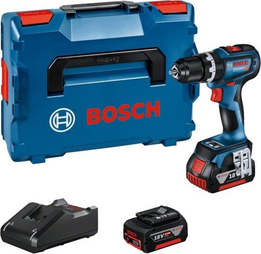 Bosch slagbormaskin GSB 18V-90 C, 2 x 18 V/5,0 Ah og L-Boxx