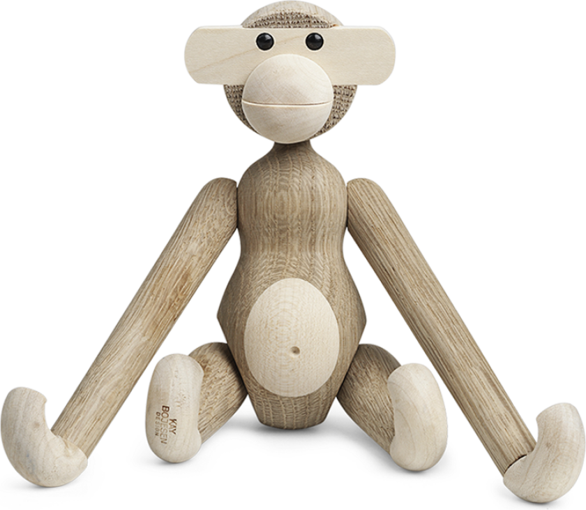 Bilde av Kay Bojesen ape liten ubehandlet eik og lønn