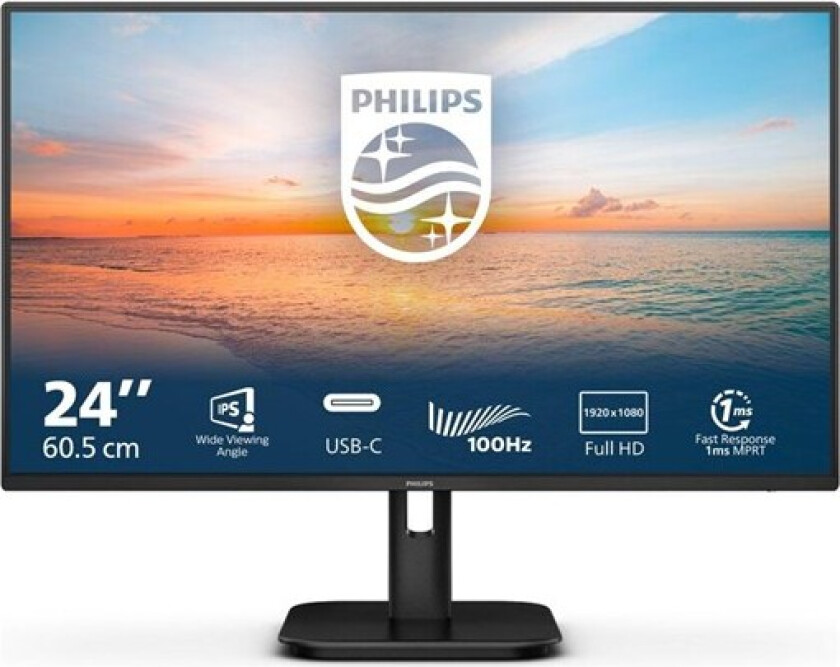 24" Philips 24E1N1300A - LED monitor - Full HD (1080p) - 24" - 1 ms - Skjerm