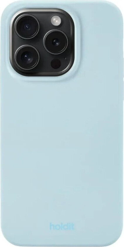 holdit iPhone 15 Pro Deksel Silikon Mineral Blue