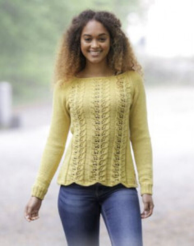 Lemon Parfait by DROPS Design - Bluse Strikkeoppskrift str. S - XXXL - XXX-Large