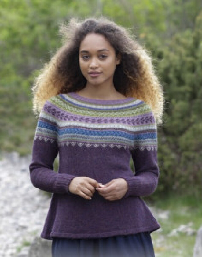 Blueberry Fizz by DROPS Design - Genser og Lue Strikkeoppskrift str. S - XXX-Large