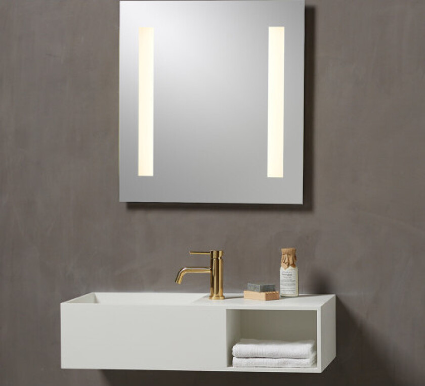 Godhavn speil med lys, 60x65 cm