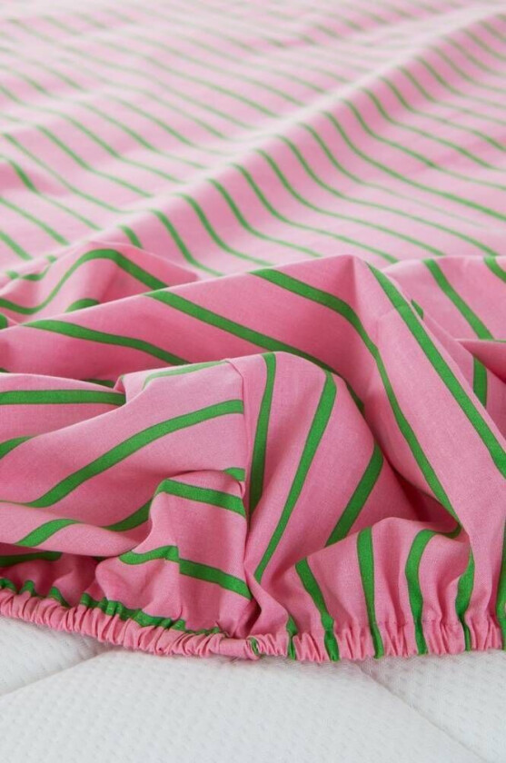 SIMA MINI stretchlaken krybbe økologisk Rosa/grønn