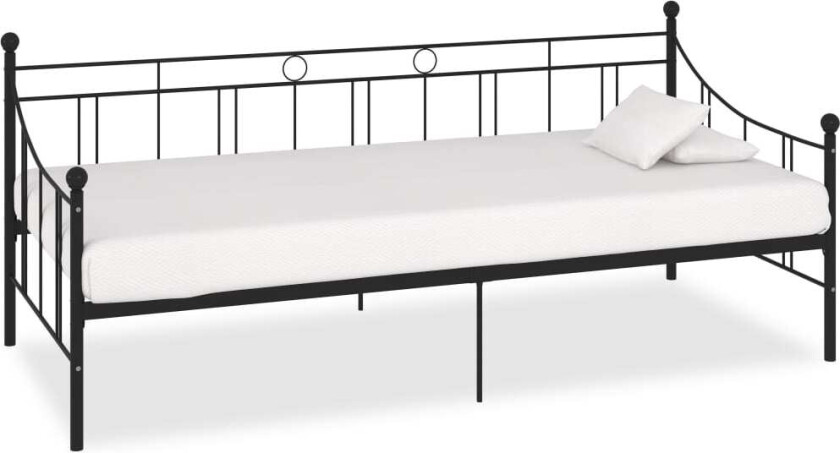 Ramme til dagseng svart metall 90x200 cm